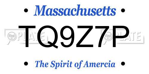 TQ9Z7P Massachusetts License Plate