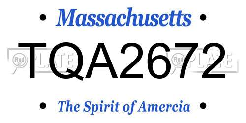 TQA2672 Massachusetts License Plate