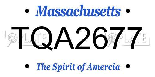 TQA2677 Massachusetts License Plate
