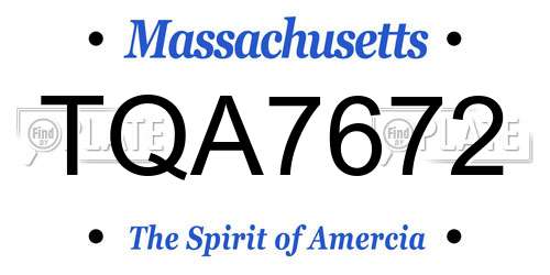 TQA7672 Massachusetts License Plate