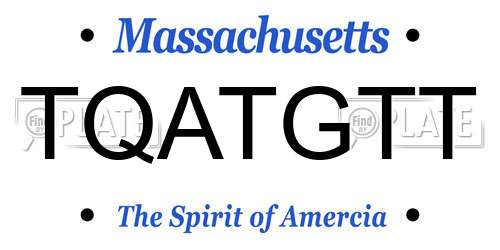 TQATGTT Massachusetts License Plate