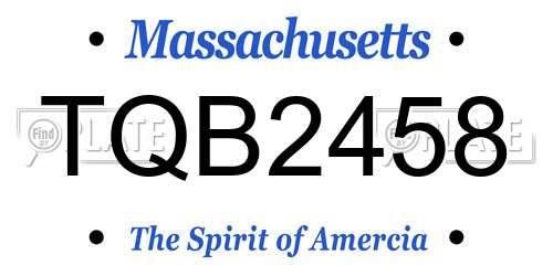 TQB2458 Massachusetts License Plate