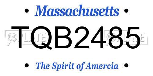 TQB2485 Massachusetts License Plate