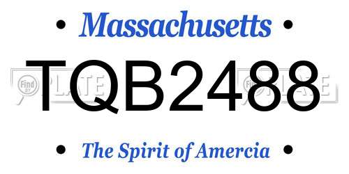 TQB2488 Massachusetts License Plate