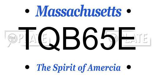 TQB65E Massachusetts License Plate