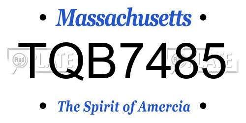 TQB7485 Massachusetts License Plate