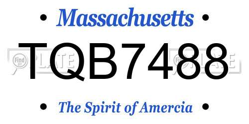 TQB7488 Massachusetts License Plate