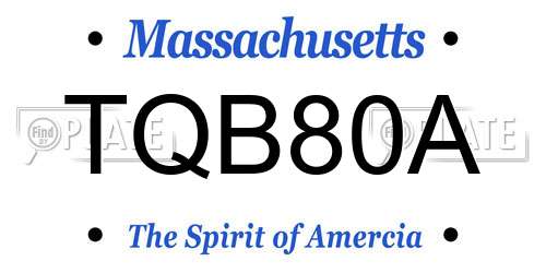 TQB80A Massachusetts License Plate