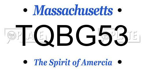 TQBG53 Massachusetts License Plate