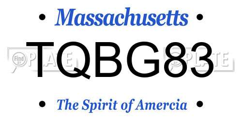 TQBG83 Massachusetts License Plate