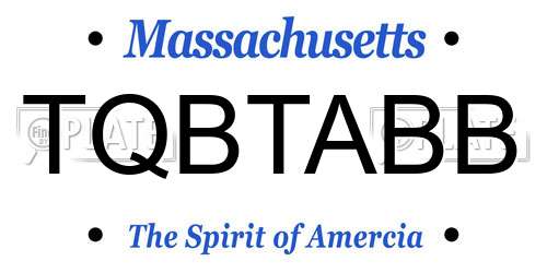 TQBTABB Massachusetts License Plate