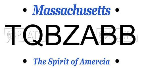 TQBZABB Massachusetts License Plate