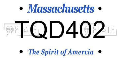 TQD402 Massachusetts License Plate