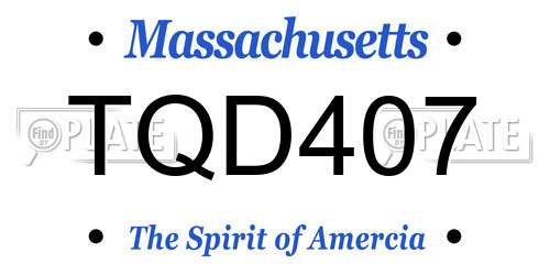 TQD407 Massachusetts License Plate