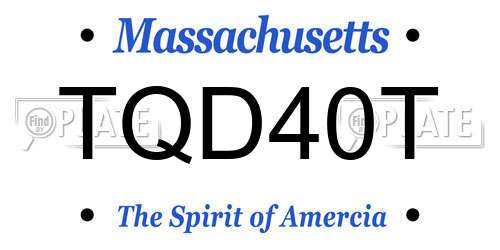 TQD40T Massachusetts License Plate
