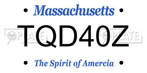 TQD40Z Massachusetts License Plate