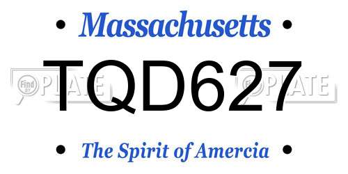 TQD627 Massachusetts License Plate