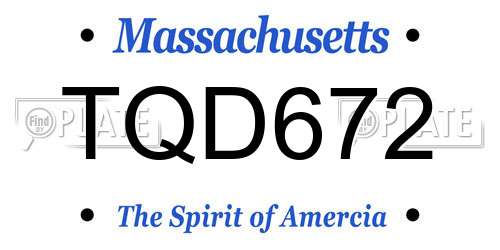 TQD672 Massachusetts License Plate