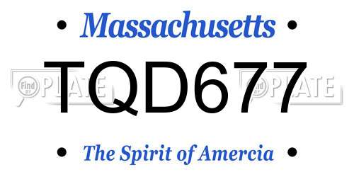 TQD677 Massachusetts License Plate