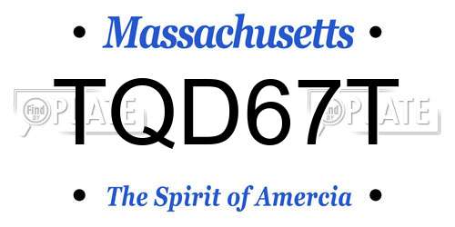 TQD67T Massachusetts License Plate