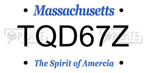 TQD67Z Massachusetts License Plate