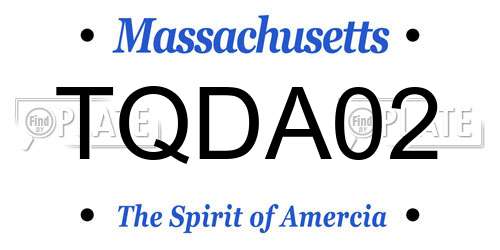 TQDA02 Massachusetts License Plate