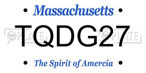TQDG27 Massachusetts License Plate