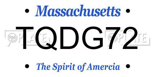 TQDG72 Massachusetts License Plate