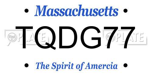 TQDG77 Massachusetts License Plate
