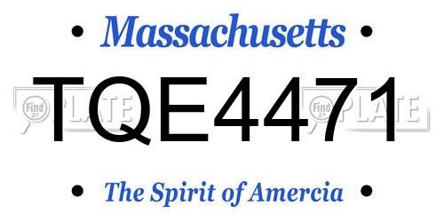 TQE4471 Massachusetts License Plate