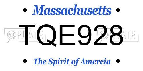 TQE928 Massachusetts License Plate
