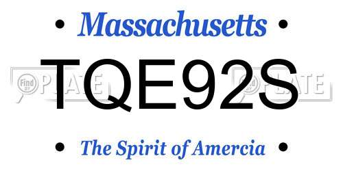TQE92S Massachusetts License Plate