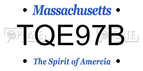 TQE97B Massachusetts License Plate