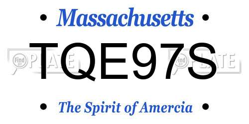 TQE97S Massachusetts License Plate