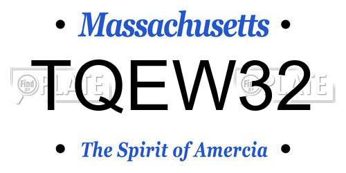 TQEW32 Massachusetts License Plate
