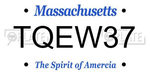 TQEW37 Massachusetts License Plate