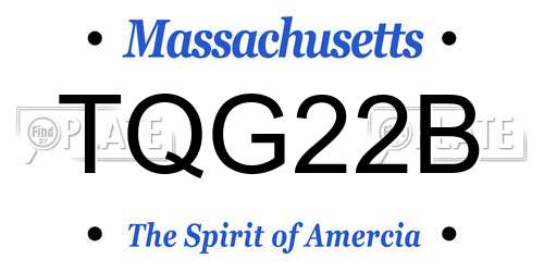 TQG22B Massachusetts License Plate