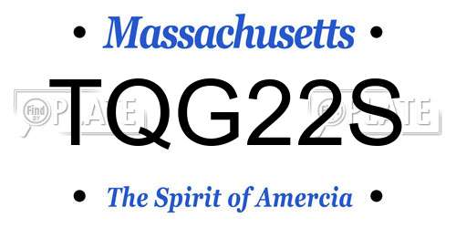 TQG22S Massachusetts License Plate