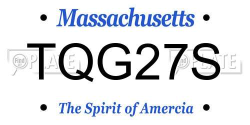 TQG27S Massachusetts License Plate