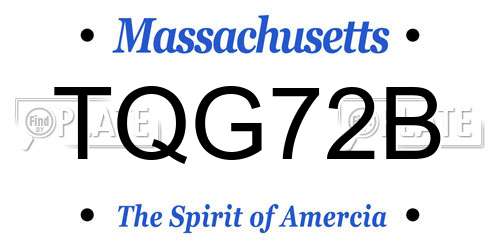 TQG72B Massachusetts License Plate