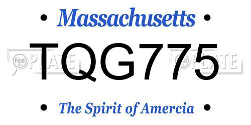TQG775 Massachusetts License Plate