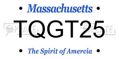 TQGT25 Massachusetts License Plate
