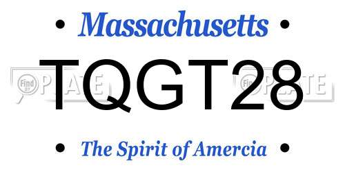 TQGT28 Massachusetts License Plate