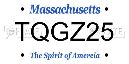 TQGZ25 Massachusetts License Plate