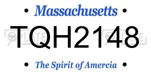 TQH2148 Massachusetts License Plate