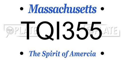 TQI355 Massachusetts License Plate