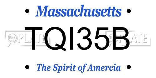 TQI35B Massachusetts License Plate
