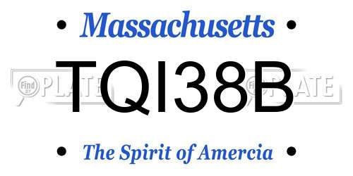 TQI38B Massachusetts License Plate