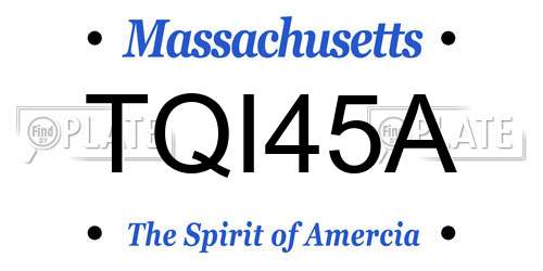 TQI45A Massachusetts License Plate
