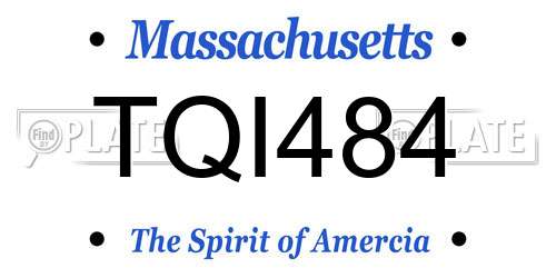 TQI484 Massachusetts License Plate